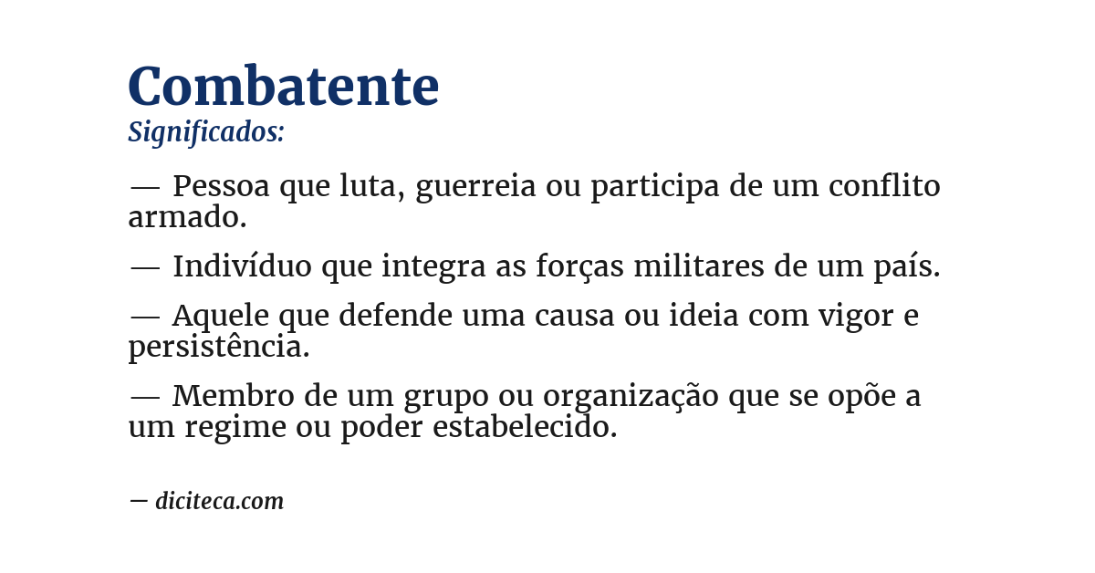 Significado de combatente