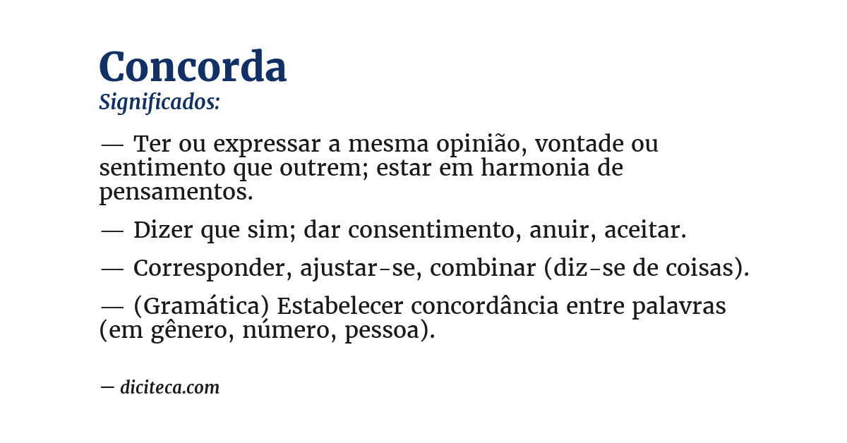 Significado de concorda