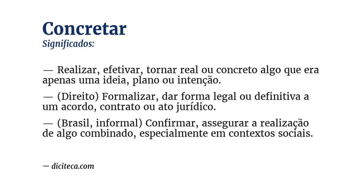 Significado de concretar