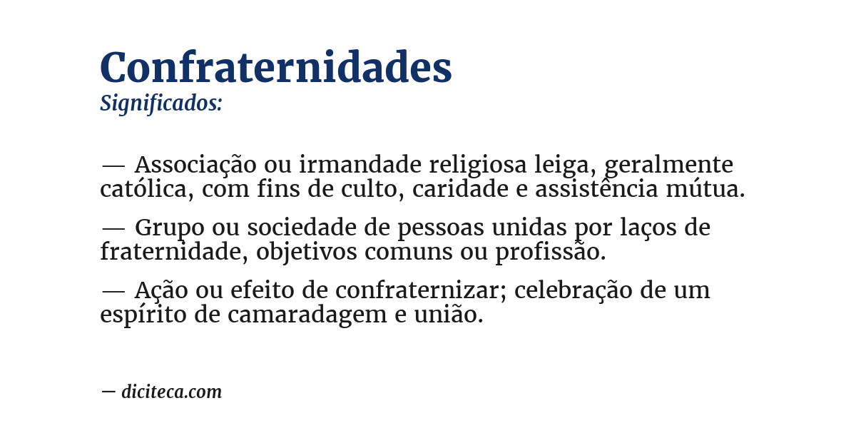 Significado de confraternidades