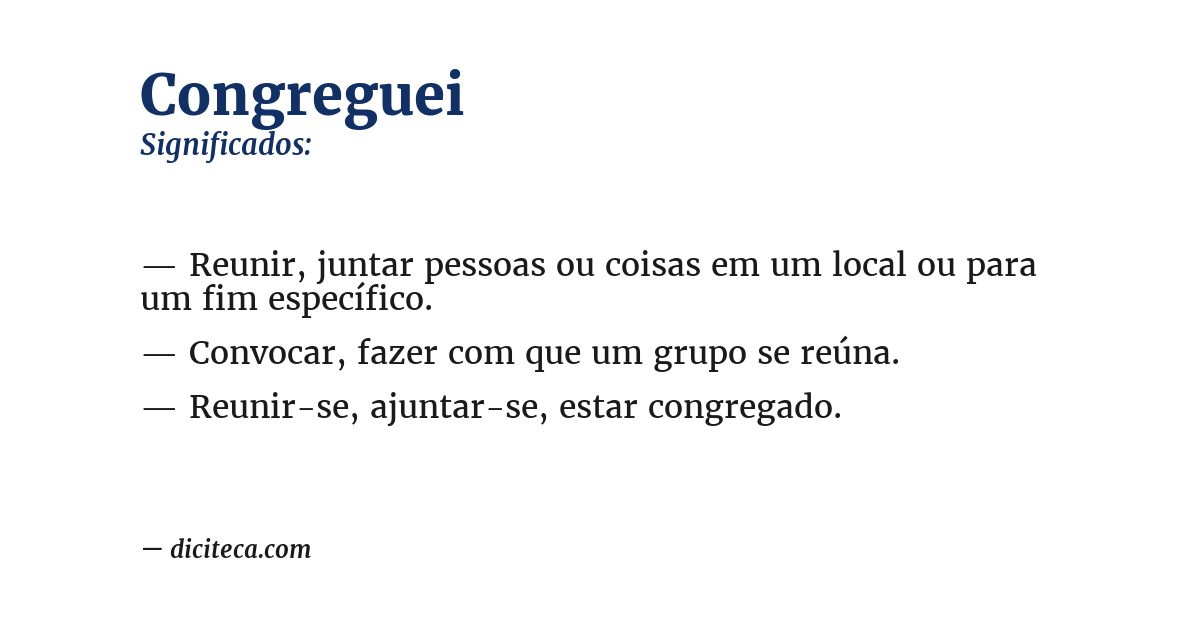 Significado de congreguei