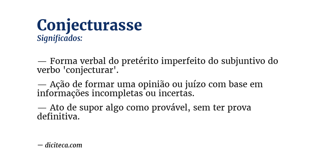Significado de conjecturasse