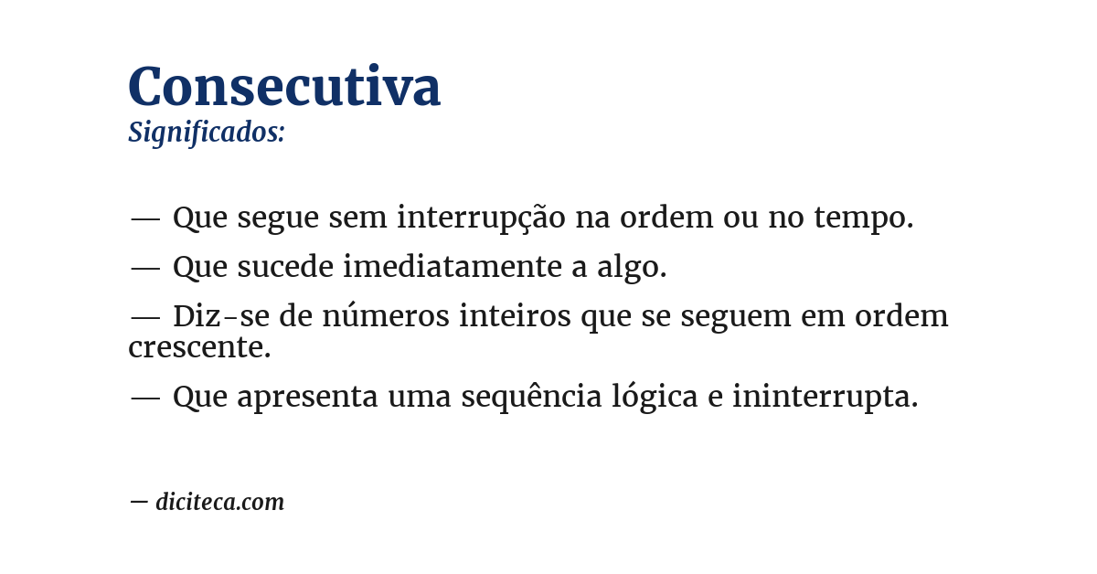 Significado de consecutiva