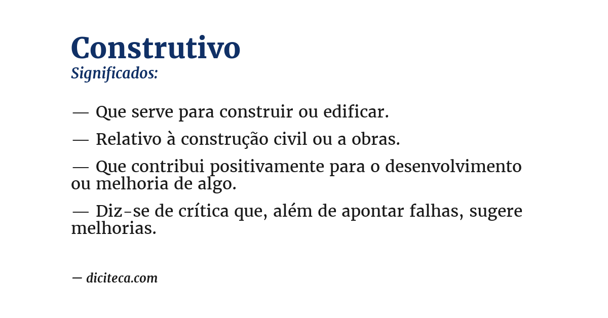 Significado de construtivo
