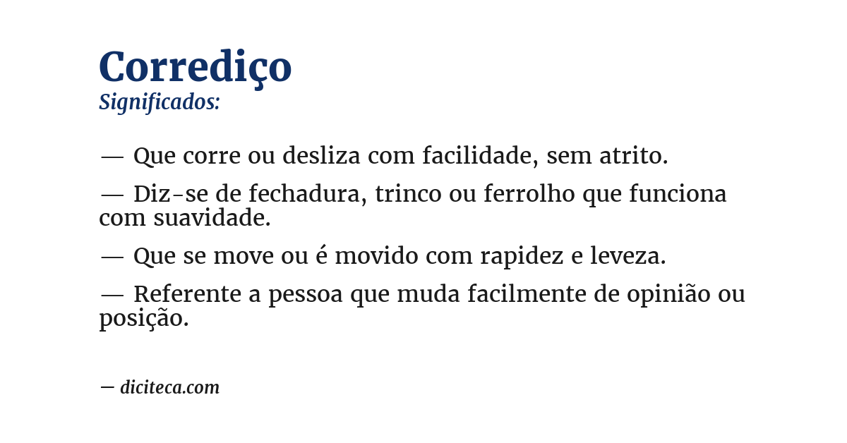 Significado de corrediço