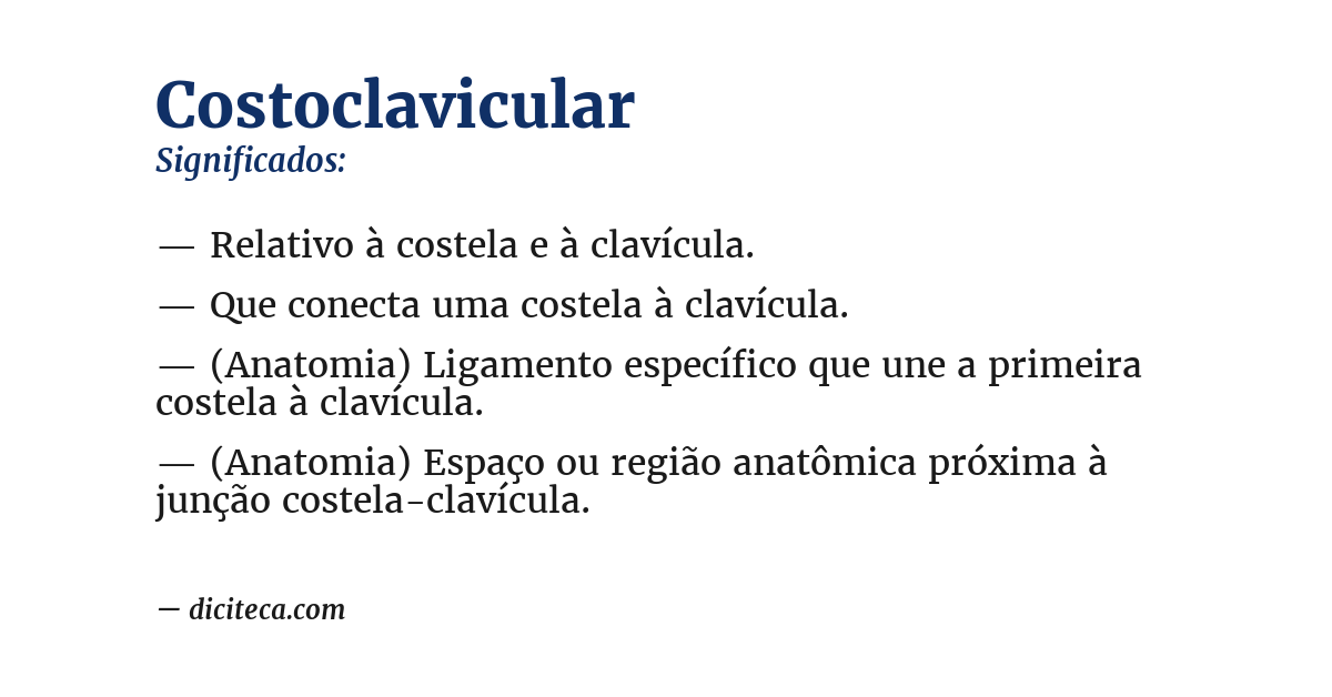 Significado de costoclavicular