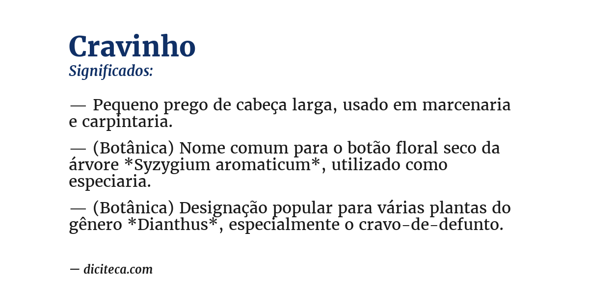 Significado de cravinho