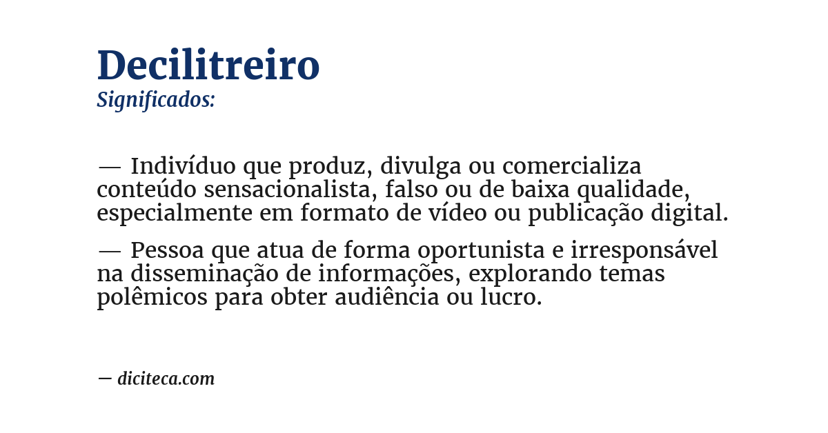 Significado de decilitreiro