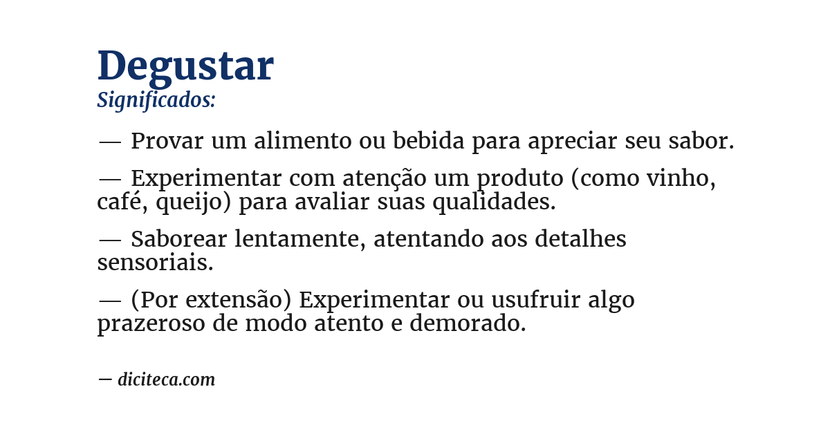 Significado de degustar