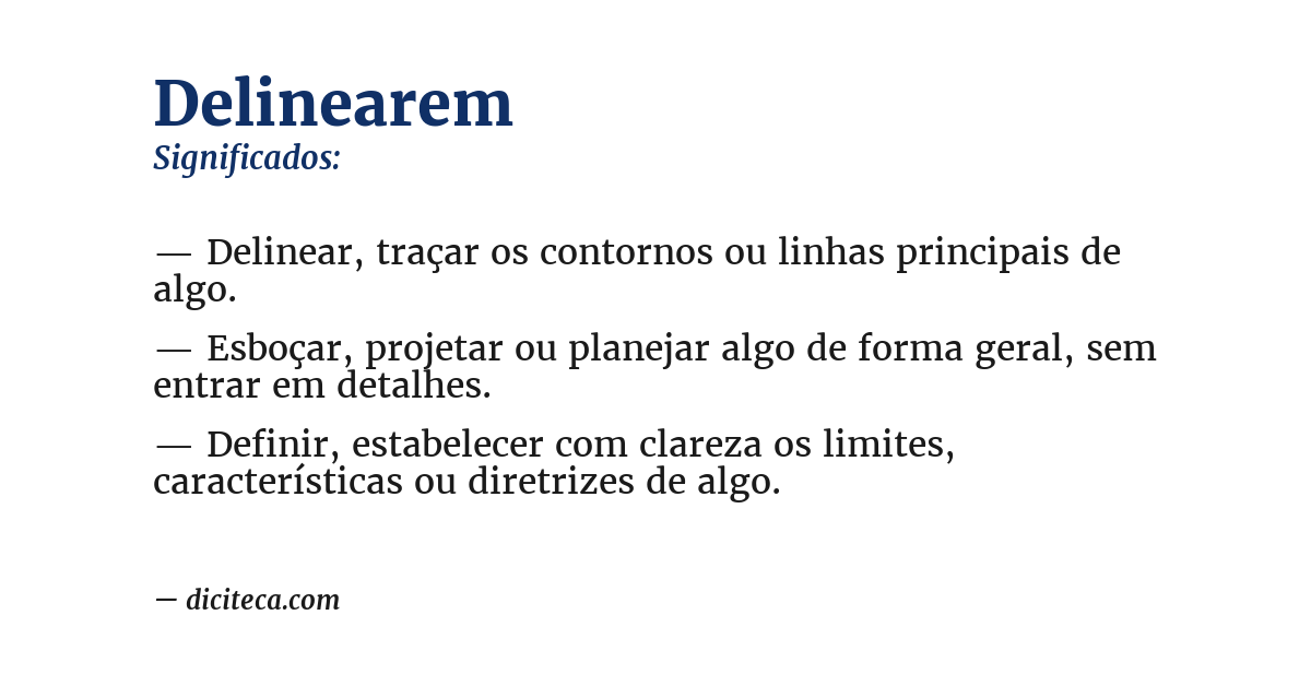 Significado de delinearem