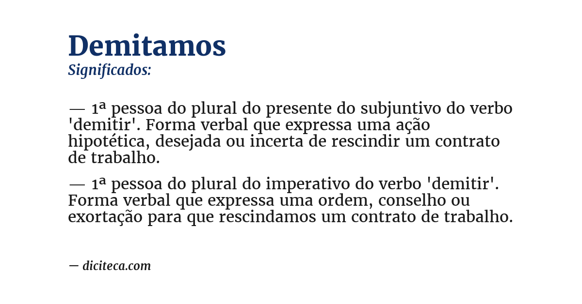 Significado de demitamos