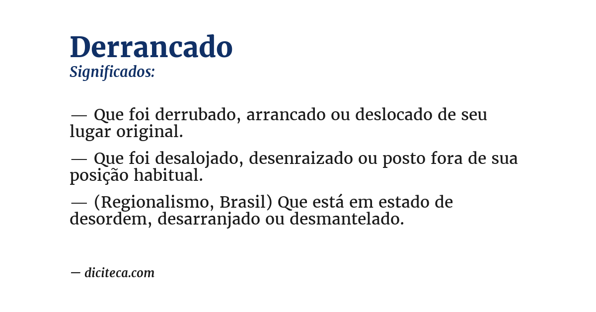 Significado de derrancado