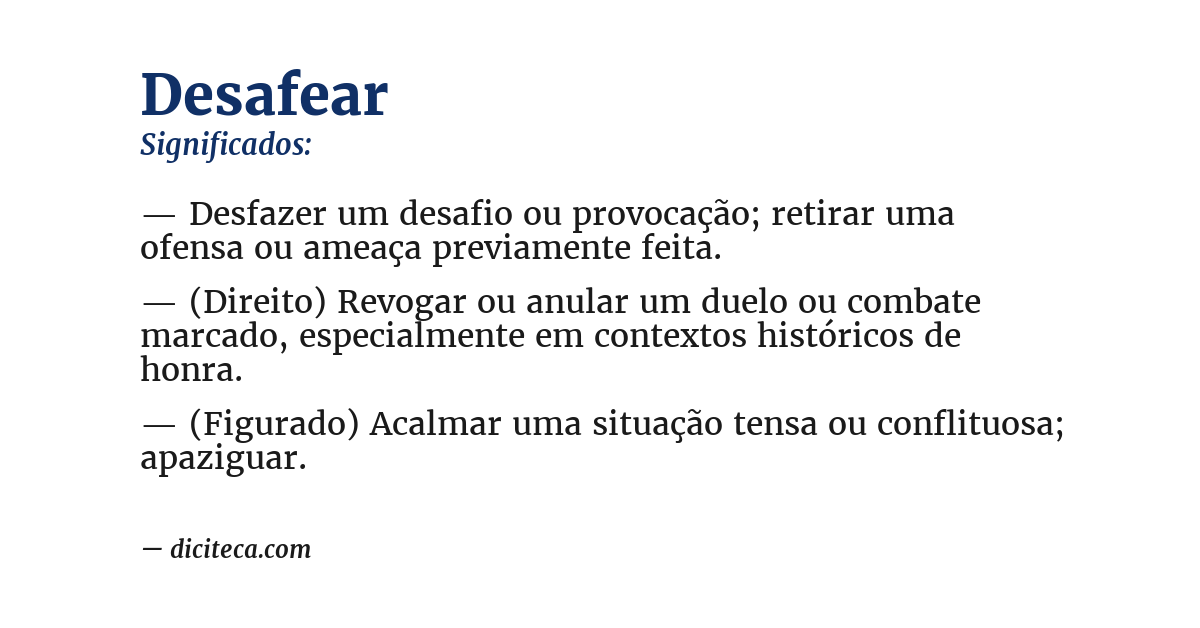 Significado de desafear