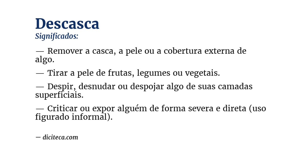 Significado de descasca