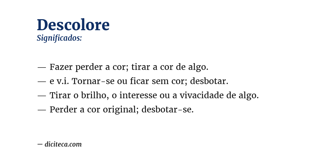 Significado de descolore