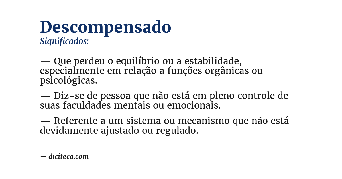Significado de descompensado