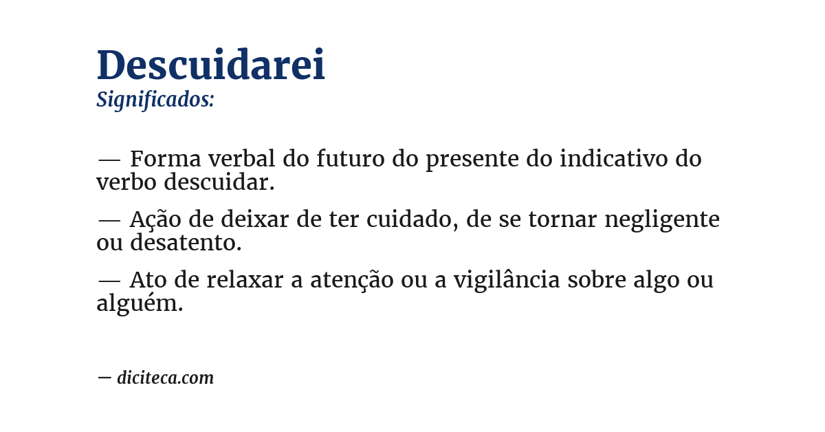 Significado de descuidarei