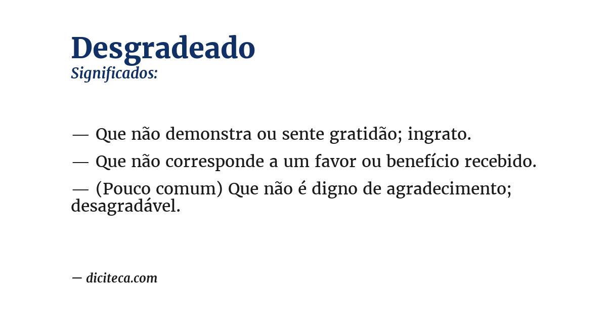 Significado de desgradeado