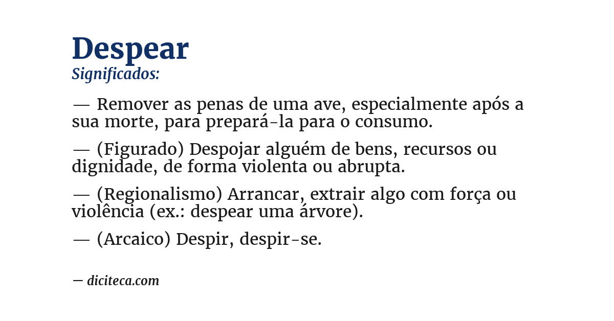 Significado de despear