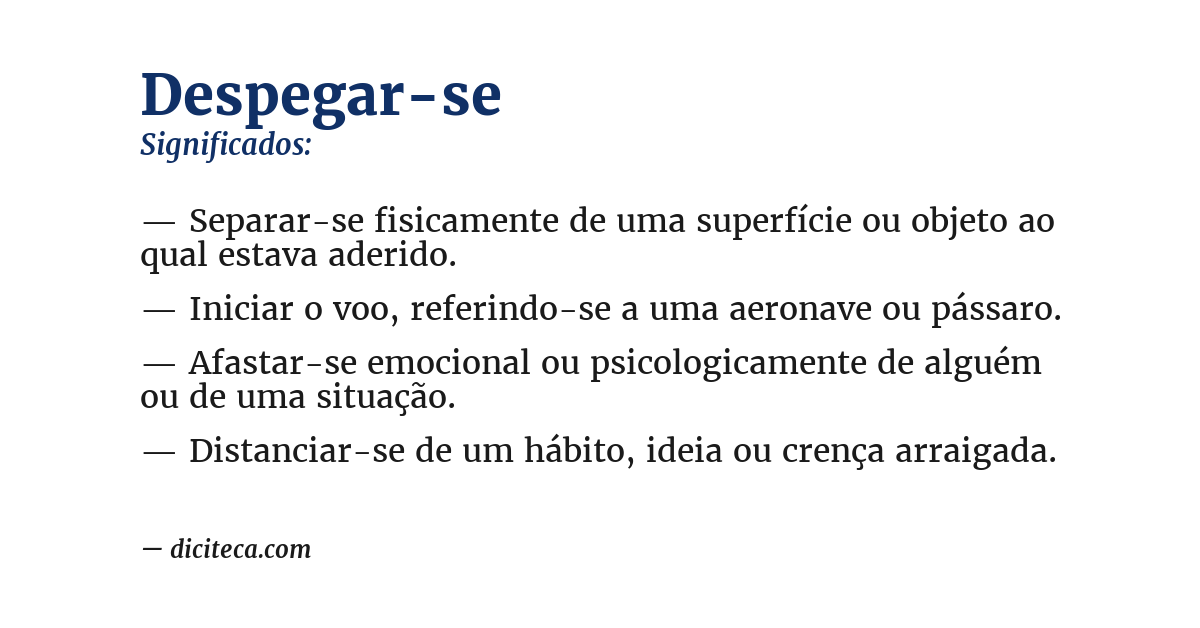 Significado de despegar-se