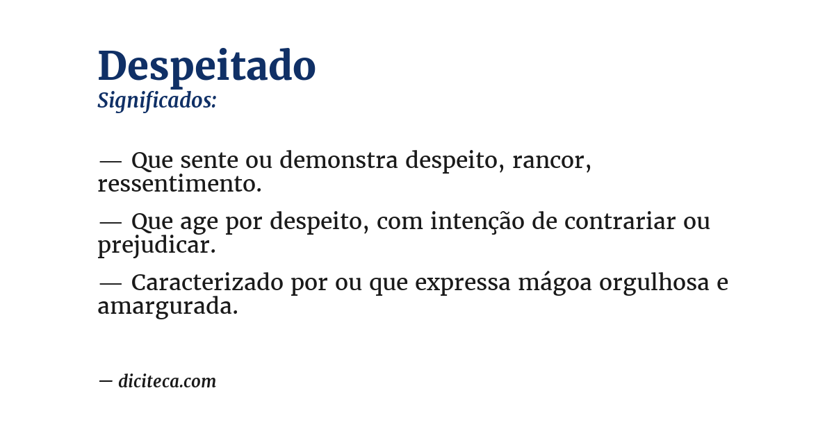 Significado de despeitado