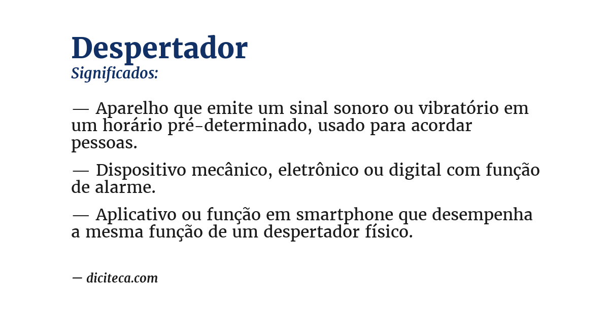 Significado de despertador