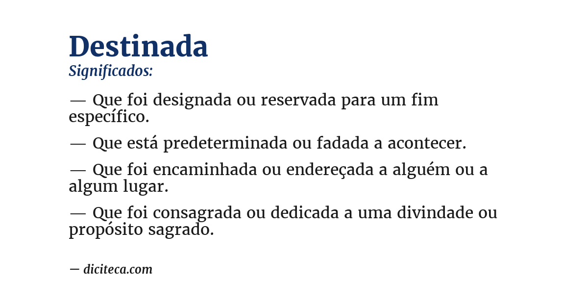 Significado de destinada