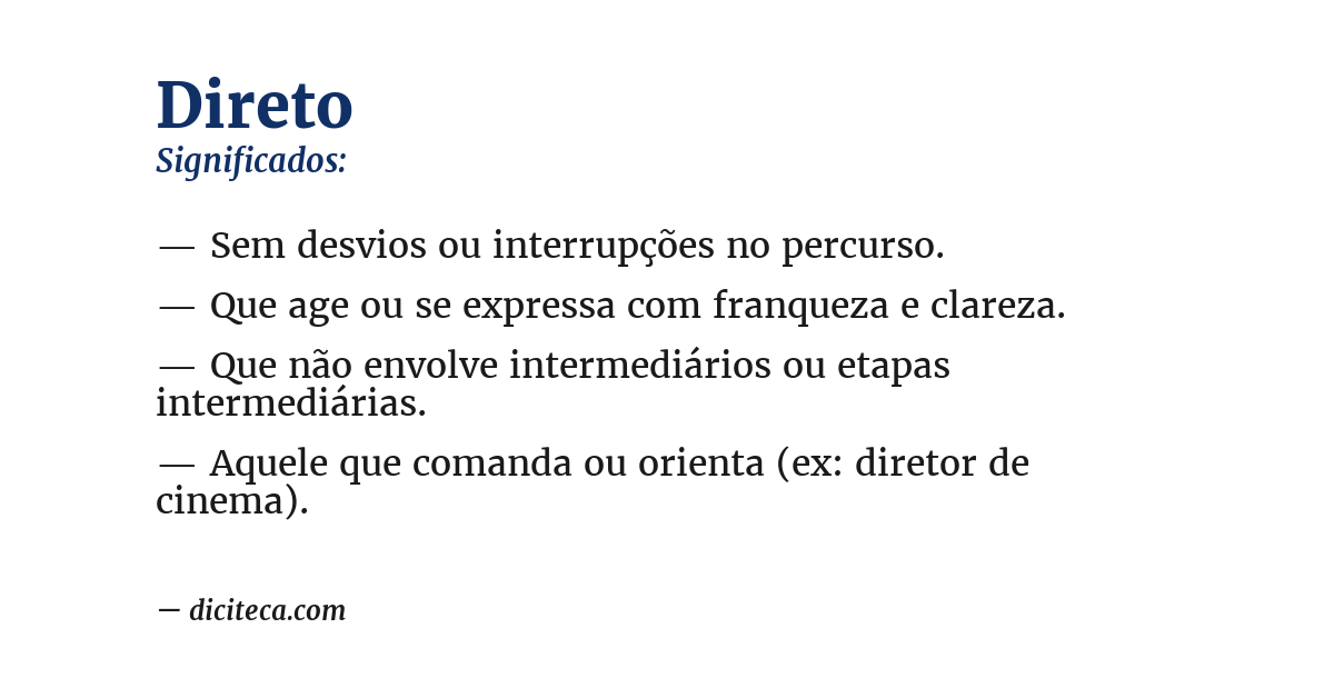 Significado de direto