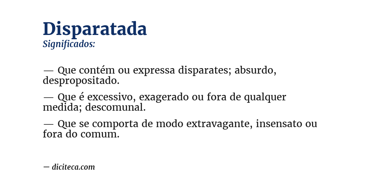 Significado de disparatada