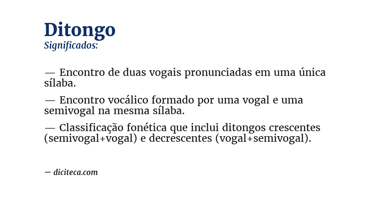 Significado de ditongo