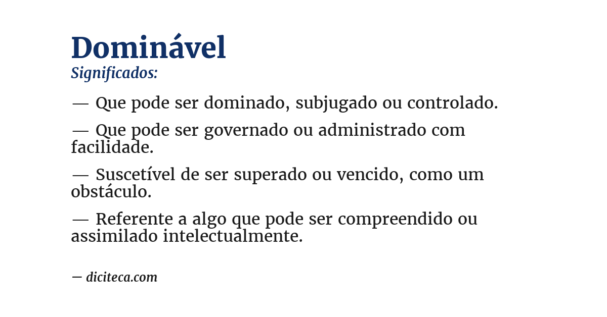 Significado de dominável
