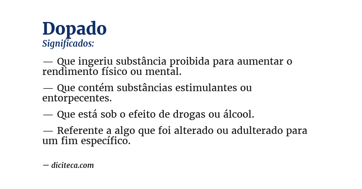 Significado de dopado
