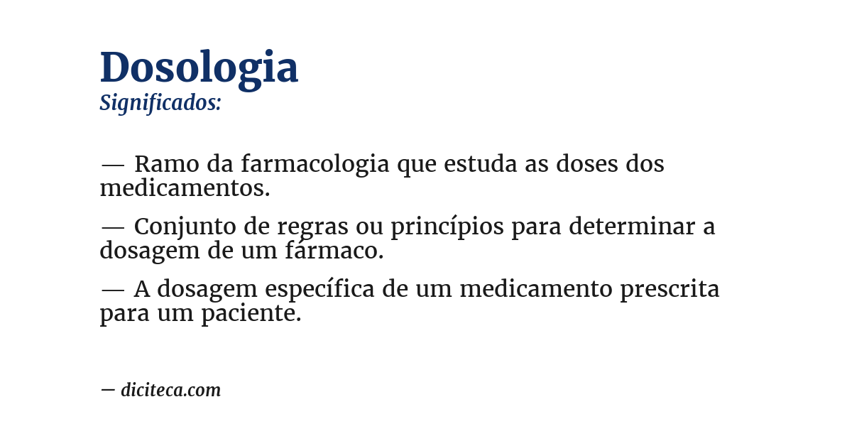 Significado de dosologia