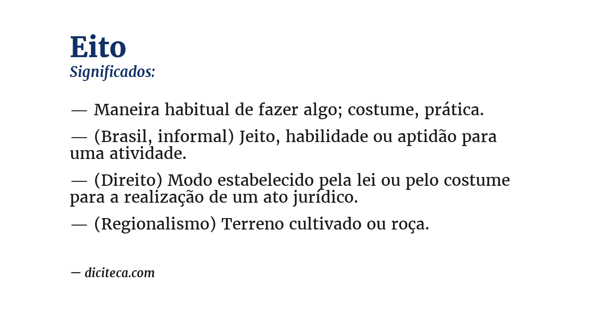 Significado de eito