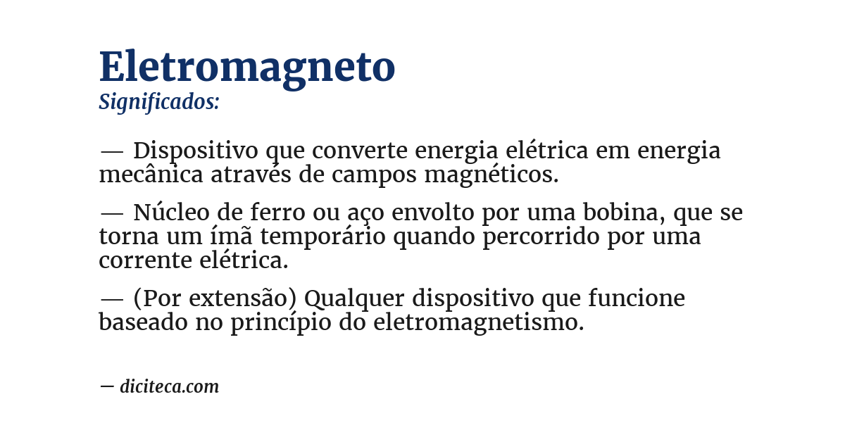 Significado de eletromagneto