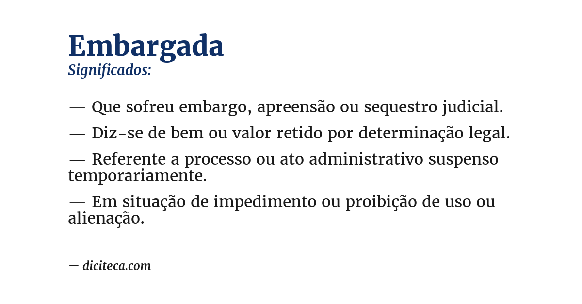 Significado de embargada
