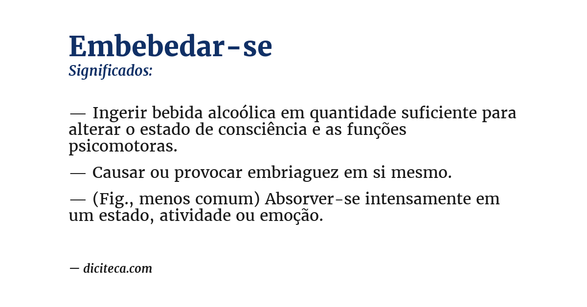 Significado de embebedar-se