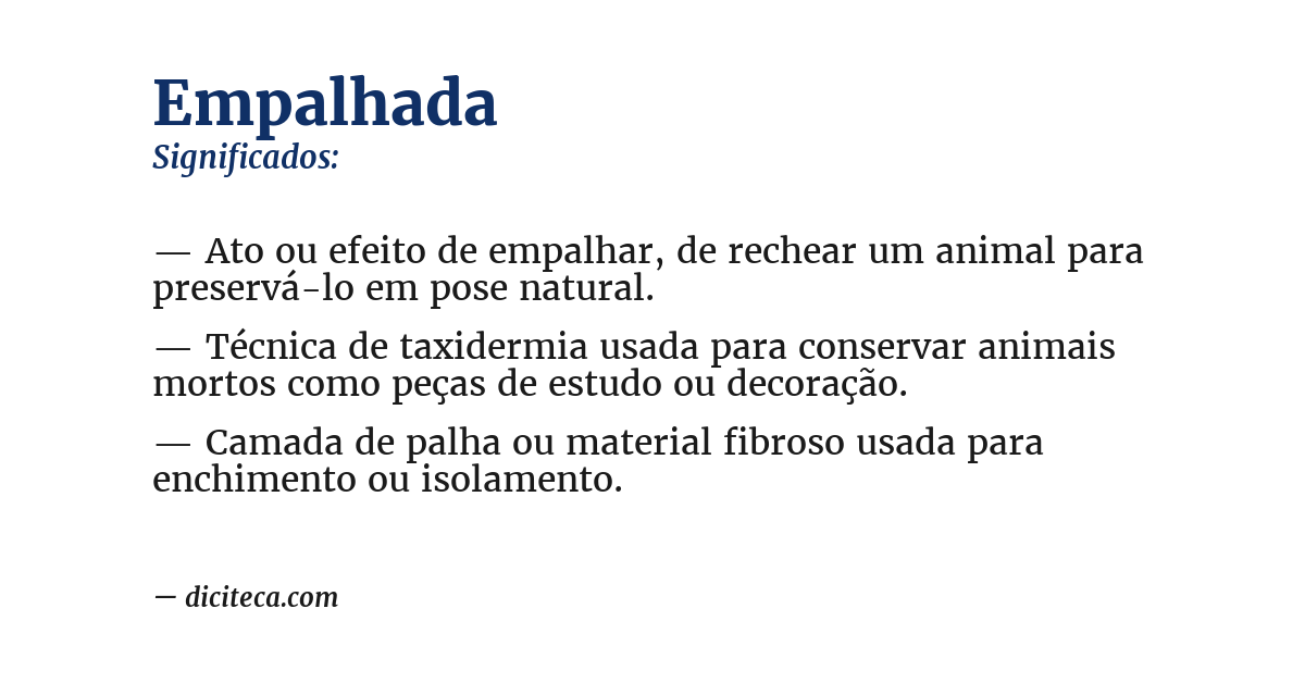 Significado de empalhada