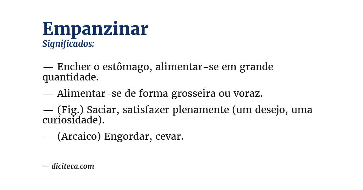 Significado de empanzinar