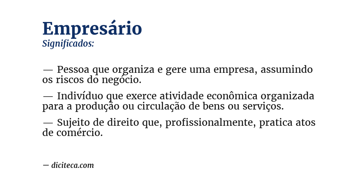 Significado de empresário