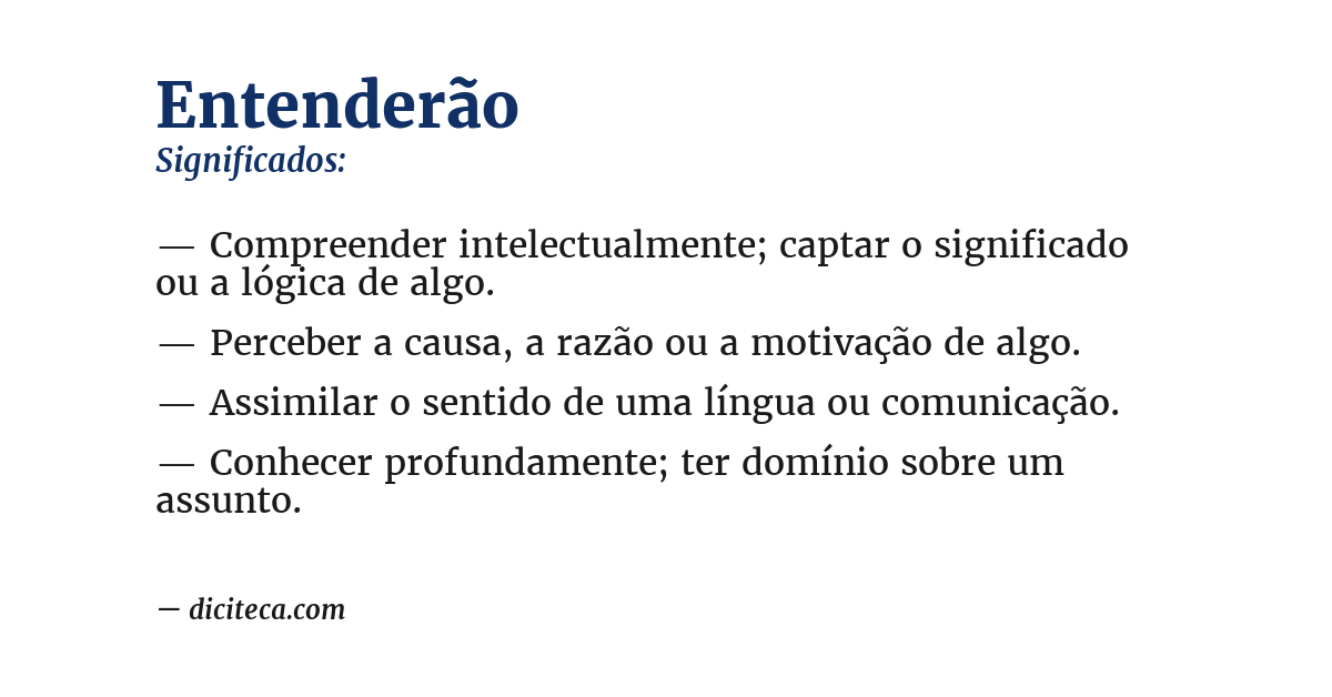 Significado de entenderão