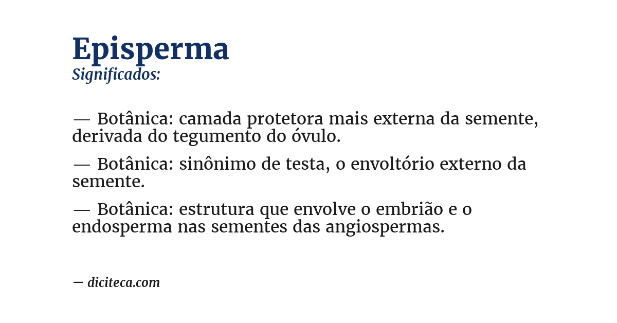 Significado de episperma