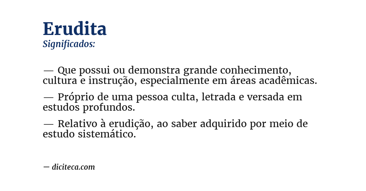 Significado de erudita