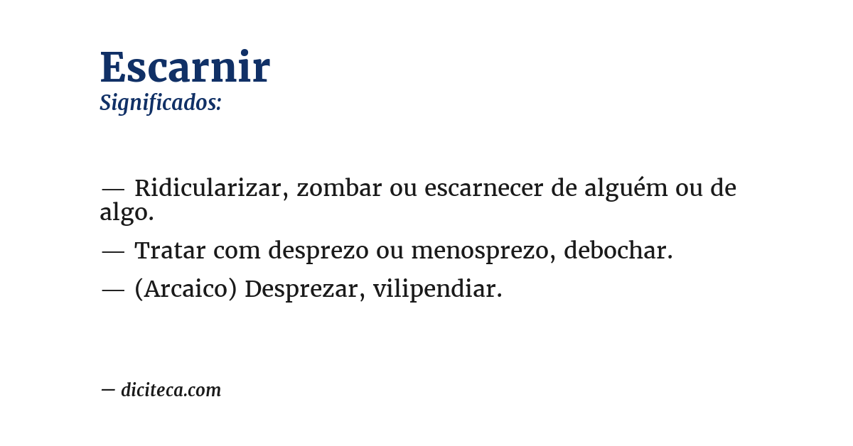 Significado de escarnir