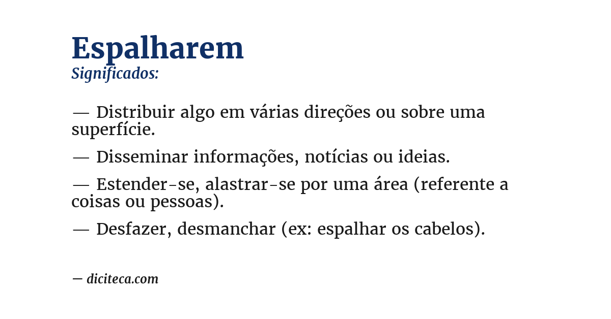 Significado de espalharem
