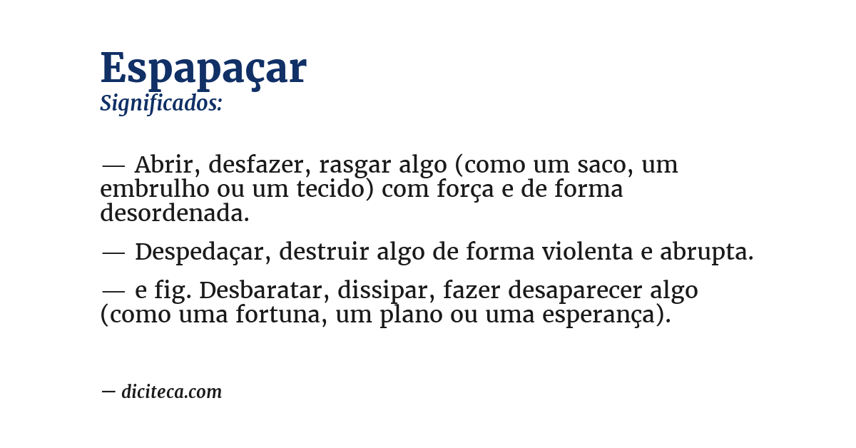 Significado de espapaçar