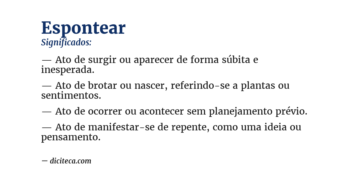 Significado de espontear