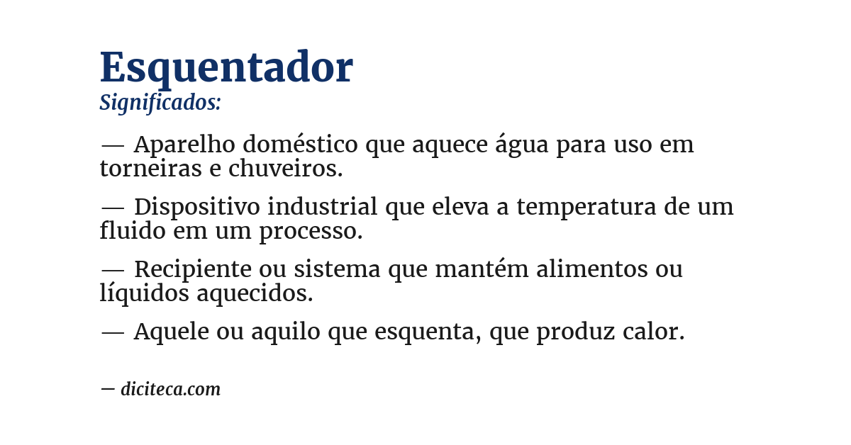 Significado de esquentador