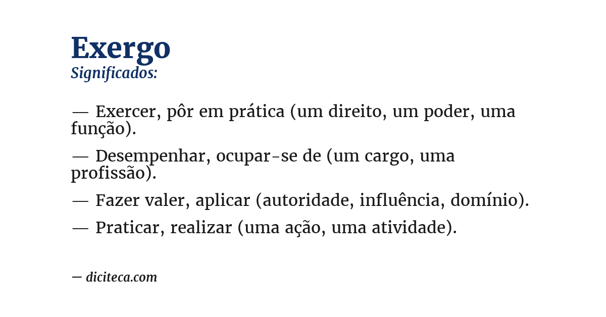 Significado de exergo