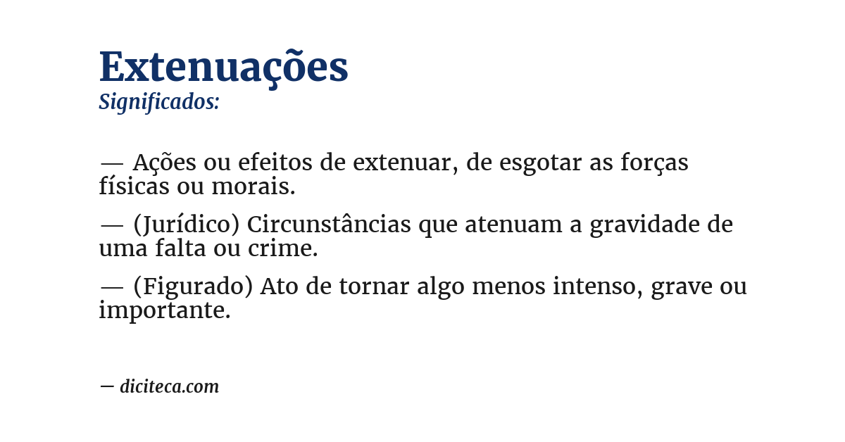 Significado de extenuações